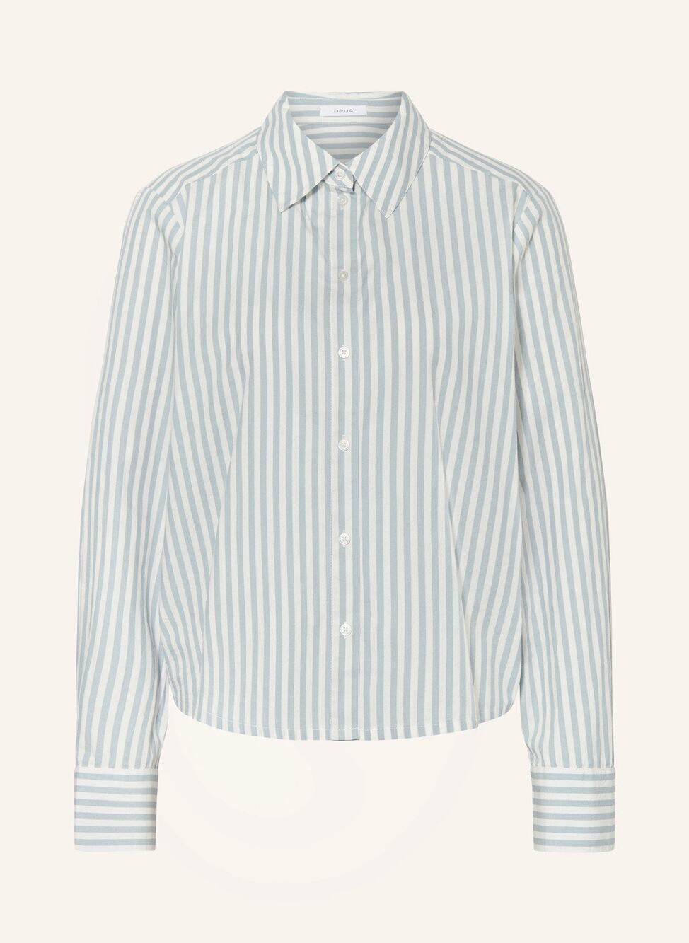 opus febula Blue Grey white Striped Button Down 44 XXL